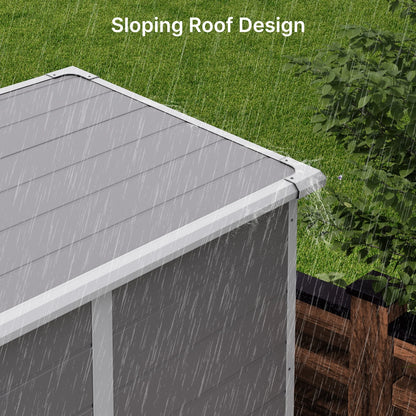 Lofka Resin Outdoor Storage Shed,5'x3' Storage Shed, Plastic Shed with Thick Resin Floor, Gray and White