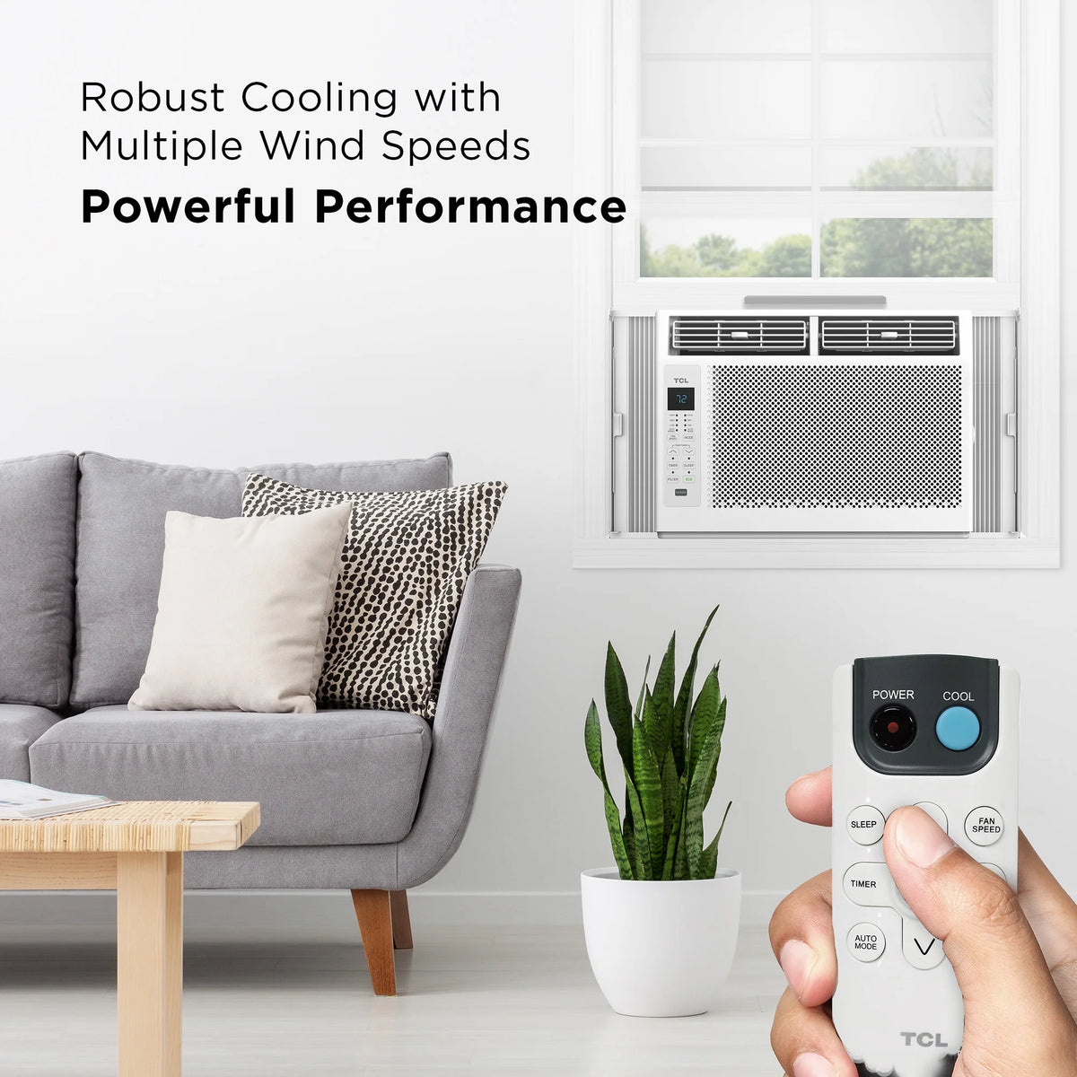 TCL 6,000 BTU Window Air Conditioner, 250 sq. ft., LED Display, Included Remote,  White, W6W32