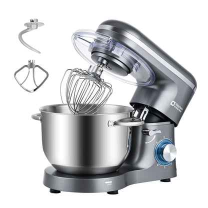 Kitchen in the box Tilt-Head Stand Mixer, Electric Kitchen Mixer with 6.5QT Stainless Steel Bowl, 660W Food Mixer with 6-Speed, Black