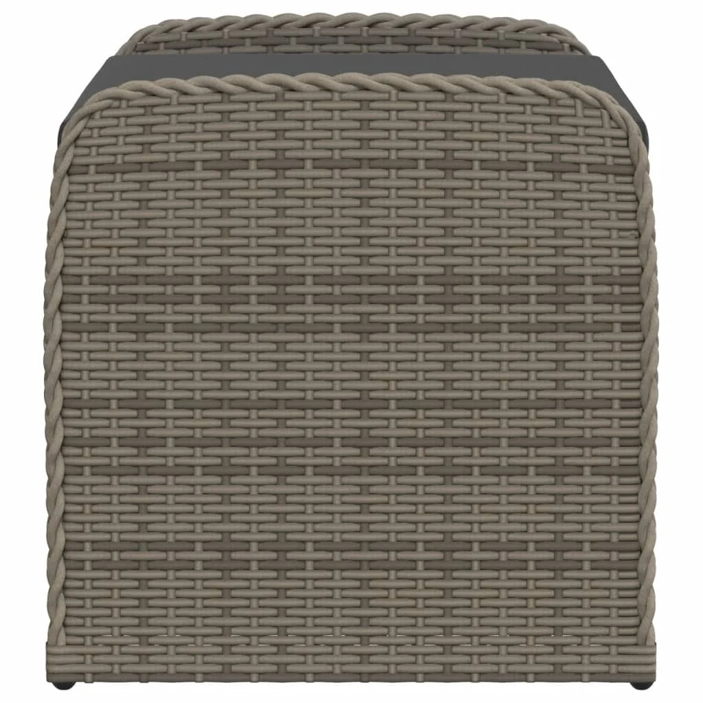 vidaXL Storage Bench with Cushion Outdoor Garden Seat Furniture Poly Rattan