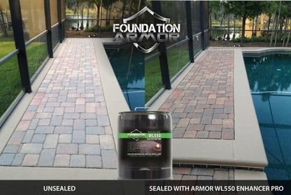 Armor WL550 Matte Wet Look Enhancer Sealer Concrete, Brick, Pavers, Stone, and Slate (WL550-5 Gallon)