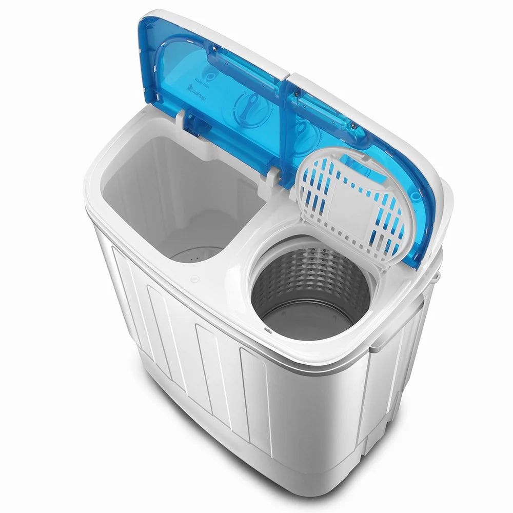Portable Washing Machine, YOFE Compact Mini Washing Machine, Semi-automatic Washing Machine, Portable Mini Twin Tub Washing Machine for Camping Apartments, Washer(7.7lbs) /Spiner(6.6lbs), Gray, R4861