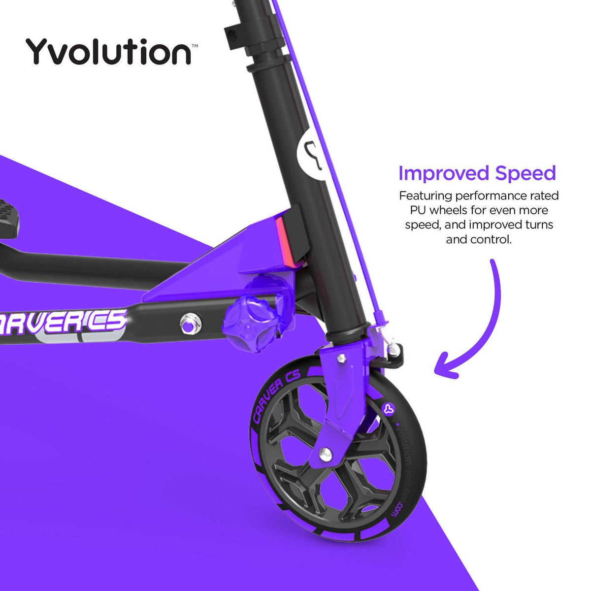 Yvolution Y Fliker C5. Foldable Drift Swing Scooter Kids Age 9+ Years. Purple. Unisex. Weight 24lbs