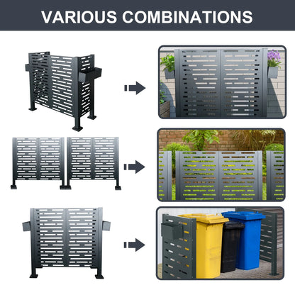 Metal AC Unit Privacy Fence Cover Panel - Outdoor Air Conditioner Hide Fence for Concealing HVAC Units