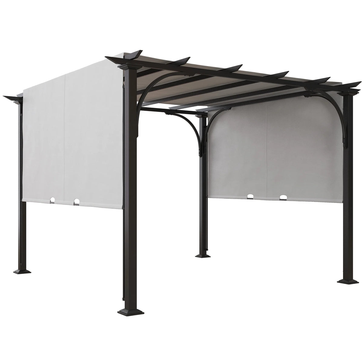 Outsunny 10' x 10' Steel Patio Pergola with Canopy Beige