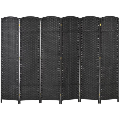 HOMCOM 4 Panel Room Divider Freestanding Folding Privacy Screen Nature Wood