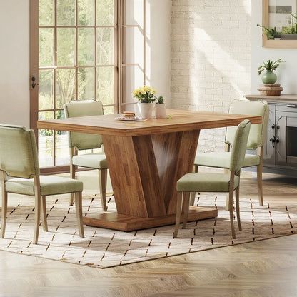 Finmind 47-inch Dining Table for 4 to 6, Farmhouse Wood Kitchen Table for Dining Room, White