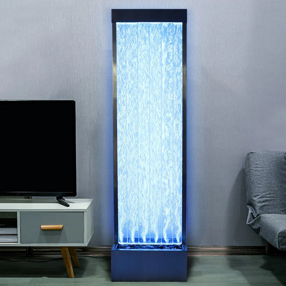 72'' Acrylic Bubble Fountain, Standing Bubble Panel, Color Lights/Remote Ctrl
