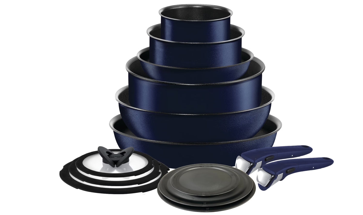 T-fal Ingenio Expertise Nonstick 14-Piece Cookware Set, Induction Oven Safe up to 500F, Detachable Handle, Onyx Black