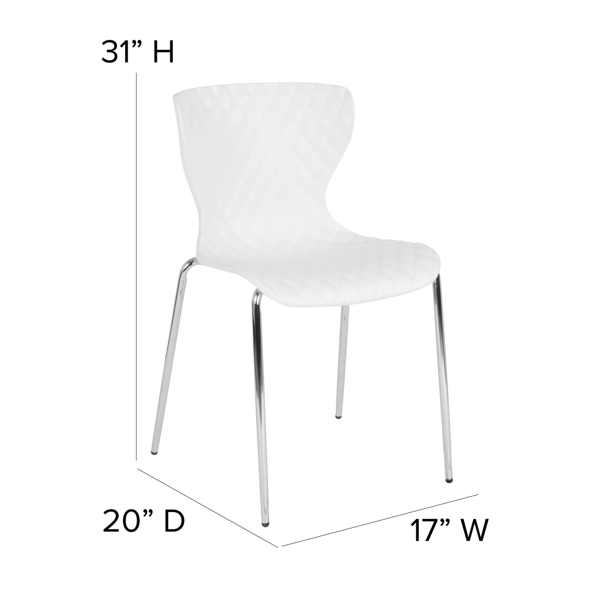 BizChair 4 Pack Contemporary Design Orange Plastic Stack Chair