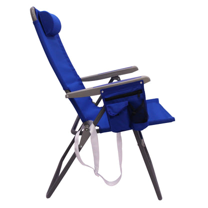 2-Pack Mainstays Reclining 4-Position Oversize Beach Chair, Blue
