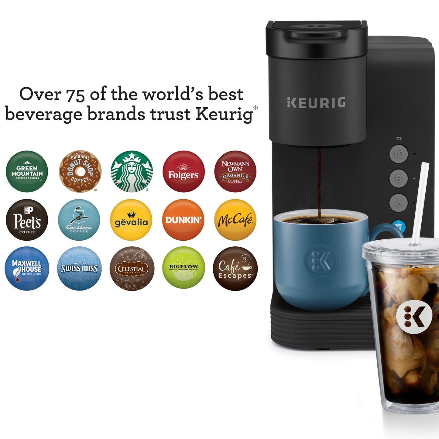 Keurig K-Iced Essentials Iced and Hot Single-Serve K-Cup Pod Coffee Maker, White