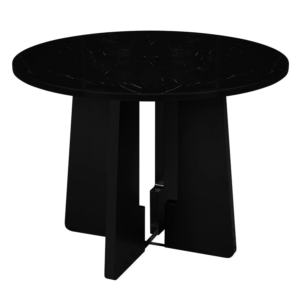 EUROCO 5-Piece Round Dining Table Set for 4, 43.3'' Kitchen Room Table with 4 Upholstered Chairs and Solid Wood Frame,Kitchen Table Set for Home Living Dining Room, Grey & Black