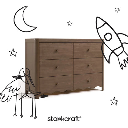 Storkcraft Casablanca 6 Drawer Nursery Dresser, Sage
