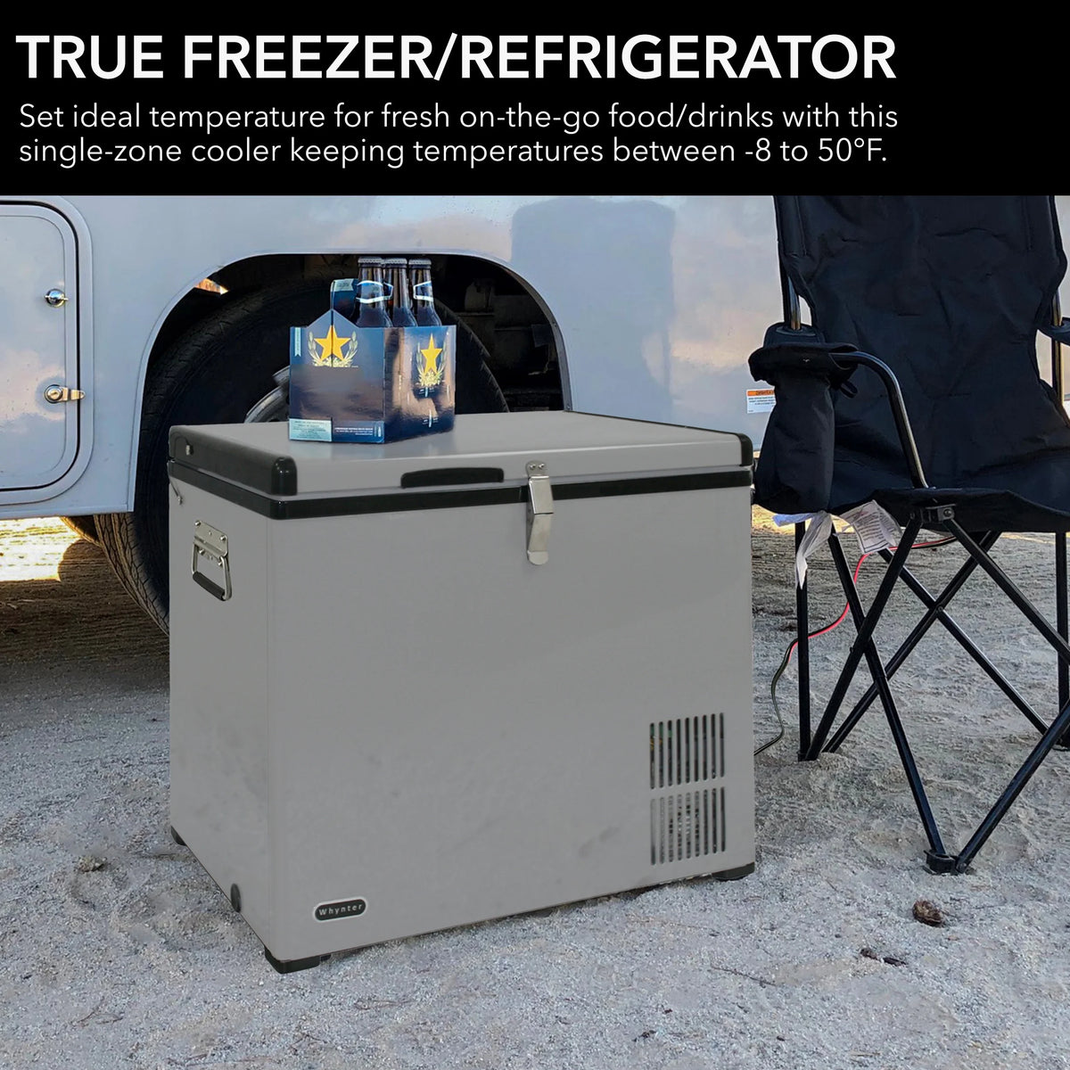 Whynter 65 Quart Portable Fridge/Freezer, Stainless Steel
