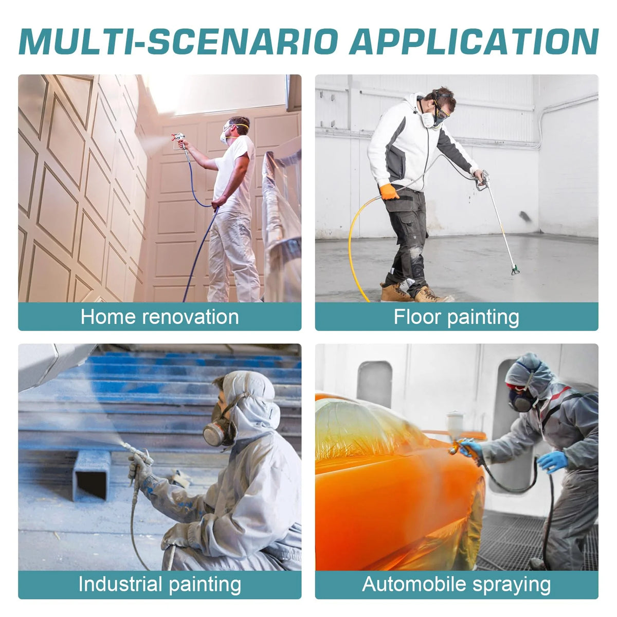 X10 Airless Paint Sprayer, Electric Paint Machine with Extension Pole and Cleaning Kits, 3300 PSI 750W, 0.32GPM Stand Paint Sprayer for DIY Painting Projects Home Interior & House Exterior