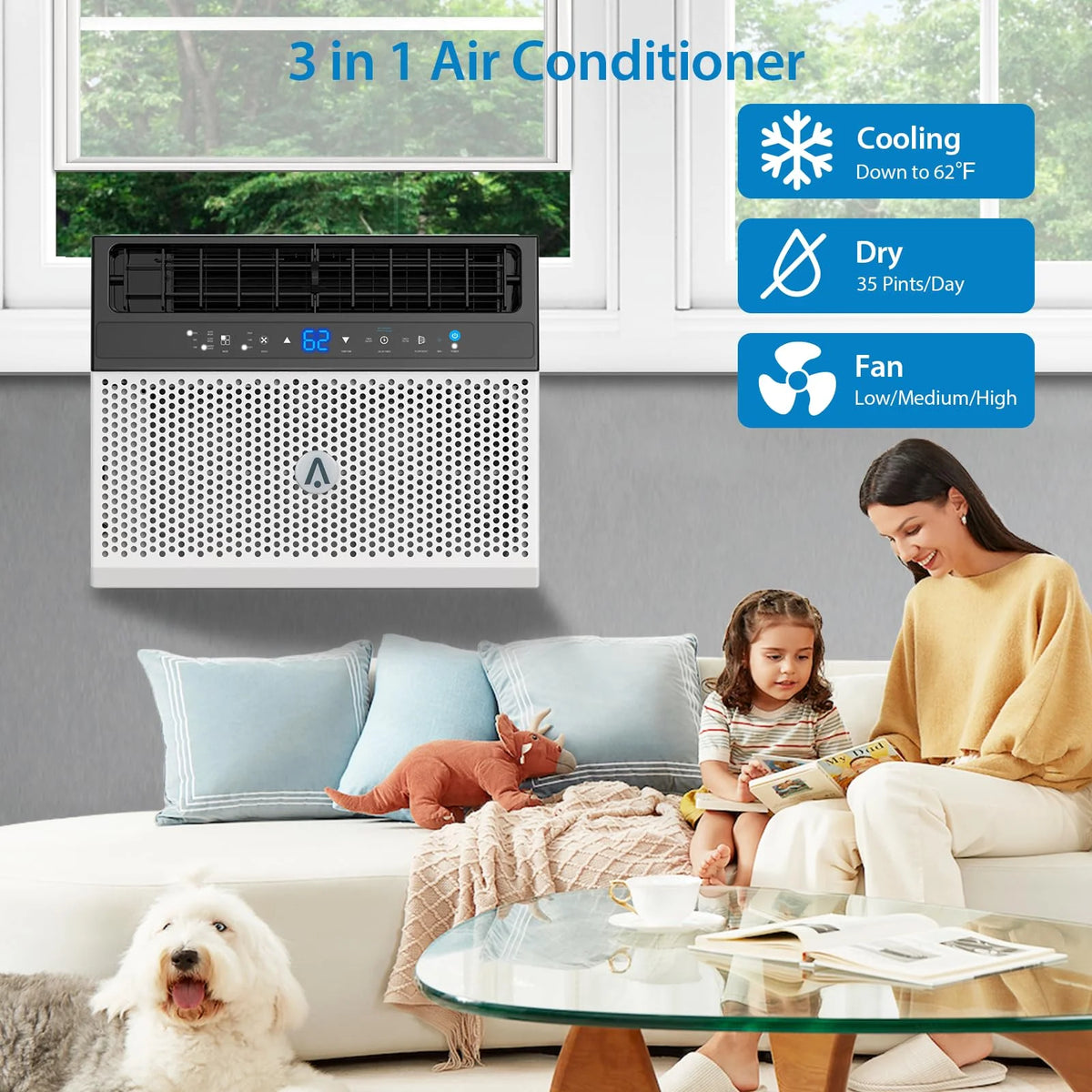 TROPOW 110V Window-Mounted Air Conditioner 6,000 BTU with Remote/APP Control and ECO Mode