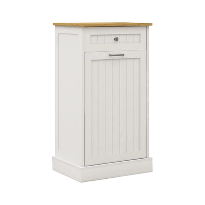 Tilt Out Trash Bin Cabinet 13 Gallon Pet Proof Trash Can Holder Kitchen Island Without Garbage Bin or Tilt Out Laundry Hamper,Hidden Trash can Cabinet Pull Out