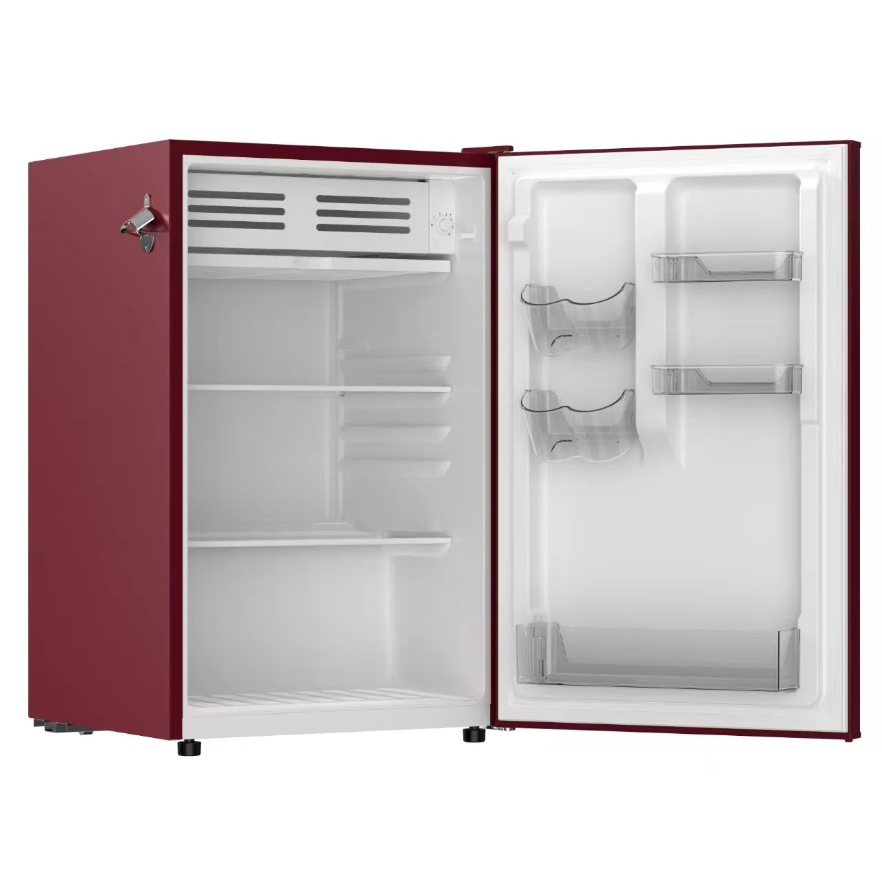 Frigidaire 4.5 cu. ft. retro compact fridge built-in side bottle opener W: 21.65" x L: 22.24" X H: 32.91" (Azure)