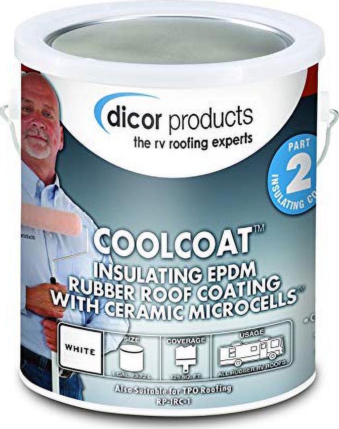 Dicor RP-IRC-1 EPDM Rubber Roof CoolCoat Part 2 - White. 1 Gallon