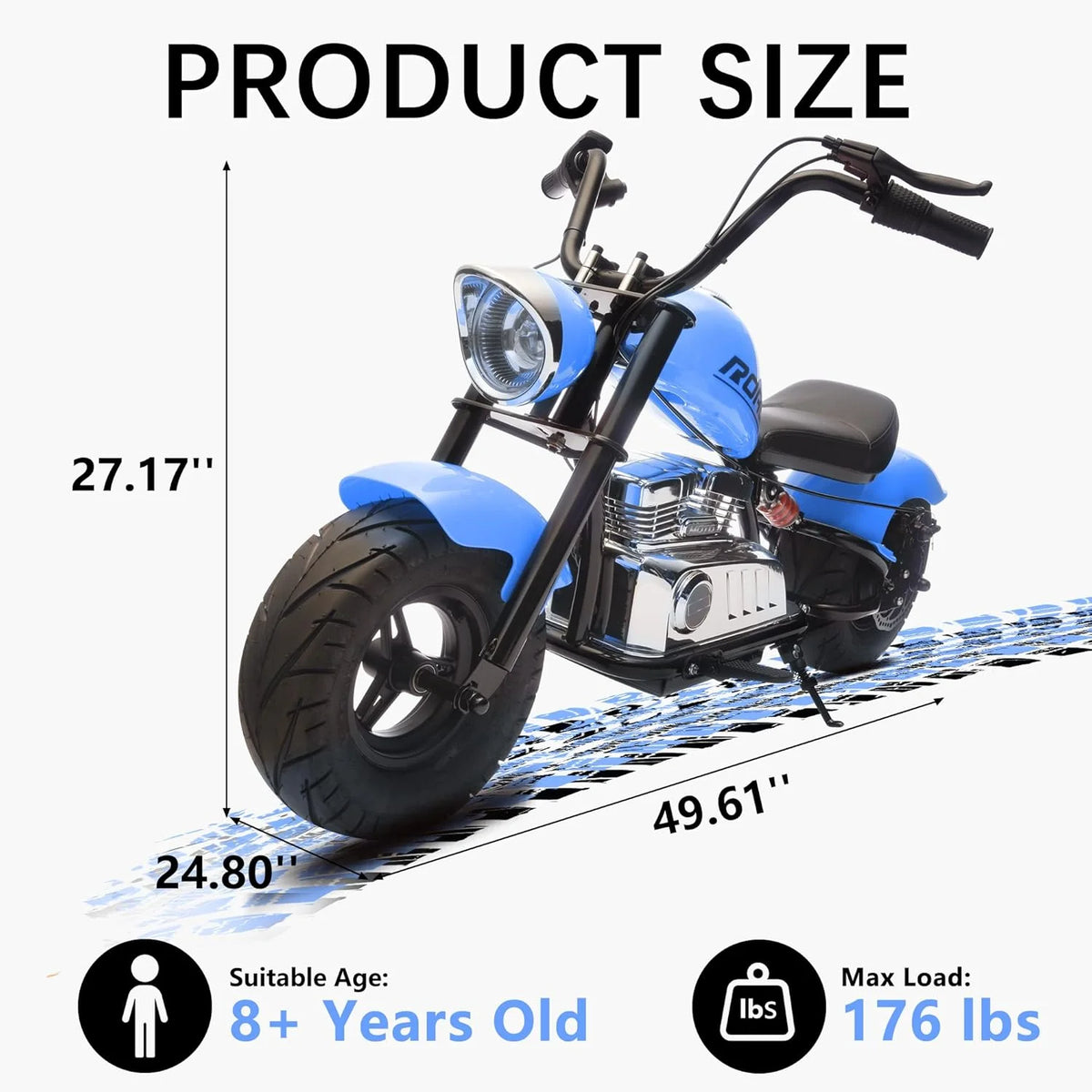 DEYGIA 24V 250W Kids Electric Dirt Bike, 12.5 MPH & 10-Mile Range, 176lb Capacity, Dual Suspension + Disc Brake, Twist Throttle - Electric Motorbike for Ages 8-14