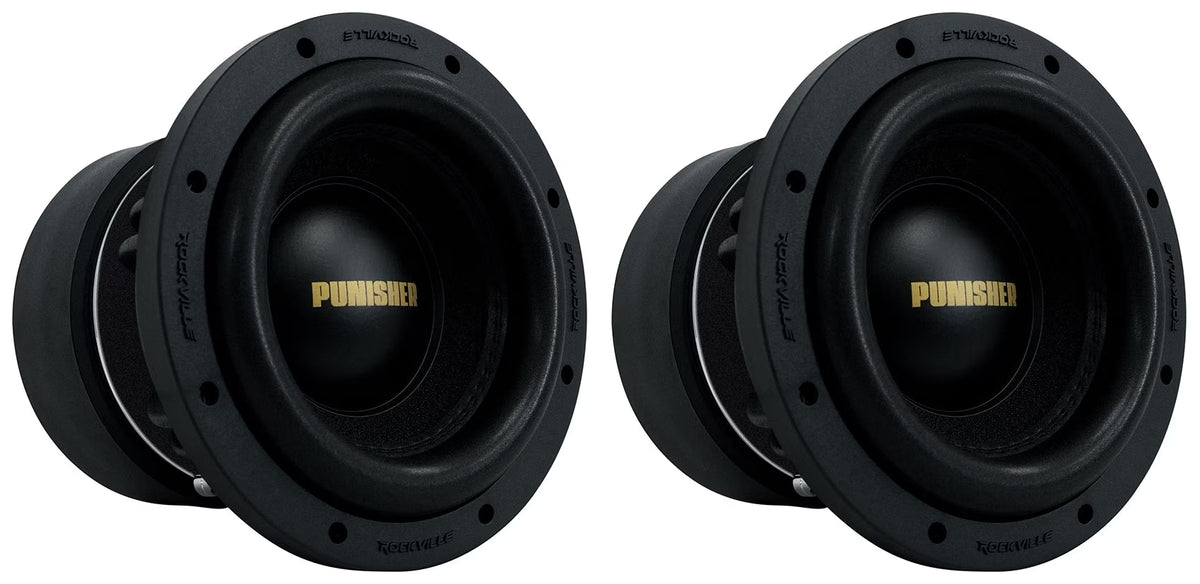 2 Rockville Punisher 8D1 8" 3000w Peak/750w RMS Competition Car Audio Subwoofers