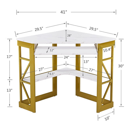 Brown Triangle Corner Desk, Office/Computer/Writing Desk for Student Apartments