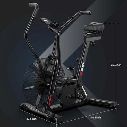 LNOW Commercial Built-in Bluetooth Fan Exercise Bike, Adjustable Air Resistance with Dual-Action Handlebars, Heavy Duty Indoor Cycling Bike for Home Gym Traininning, 350lbs Arm/Leg Cardio Workout