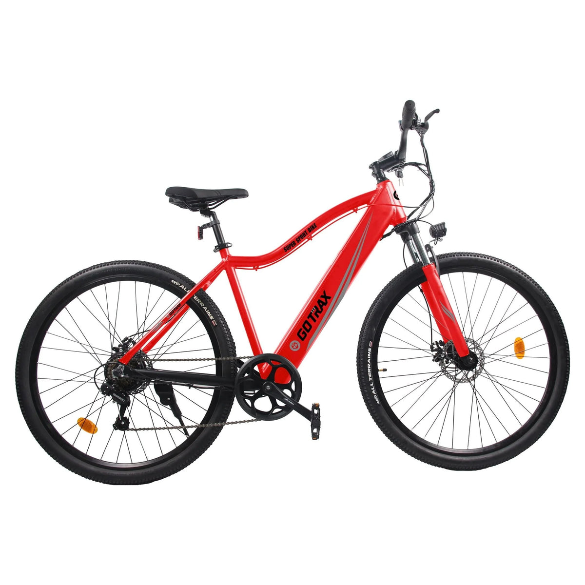 GOTRAX Alpha 29" Electric Mountain Bikes for Adult, 350W 7 Speed Commuter Travel E-Bikes, Orange