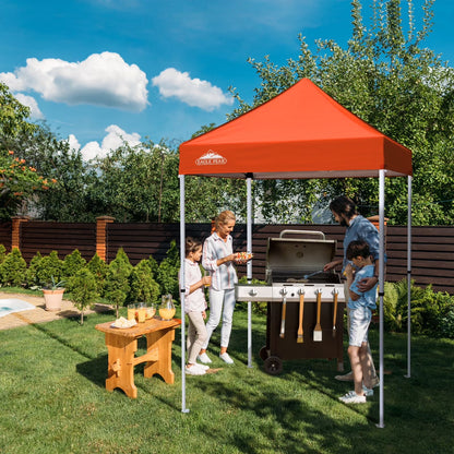 EAGLE PEAK 5x5 Pop Up Canopy Tent Instant Outdoor Canopy Easy Set-up Straight Leg Folding Shelter（Blue）