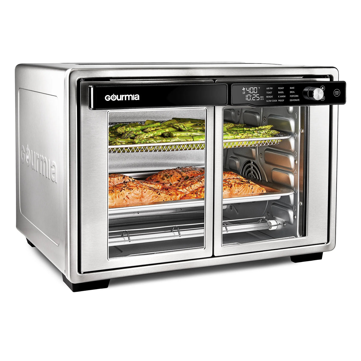 Gourmia 1700W 9-Slice Digital Toaster Oven Air Fryer, 12 Cooking Preset, 35L, Stainless Steel