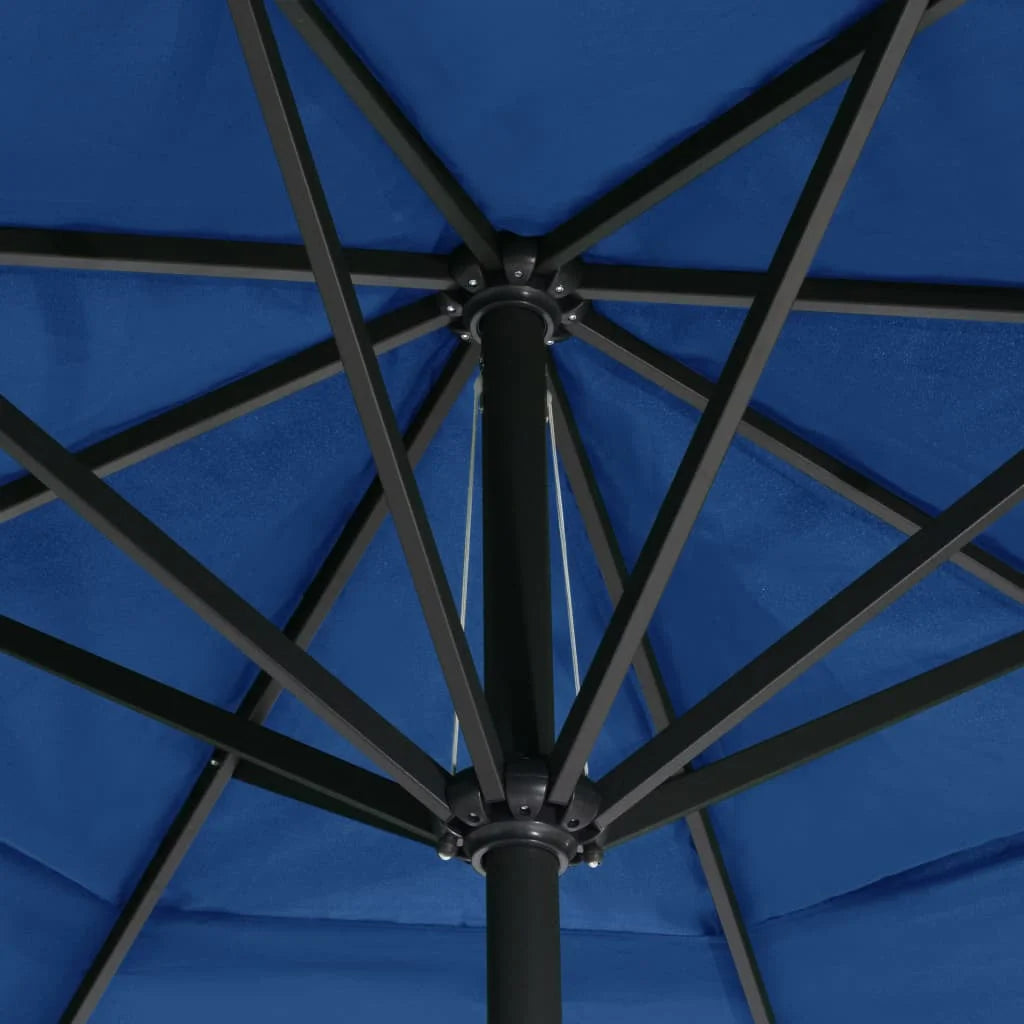 vidaXL Garden Parasol Azure Blue Polyester with PA coating Large