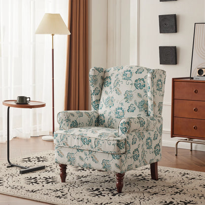 EROMMY Upholstered Accent Chair, Floral Print Fabric Armchair