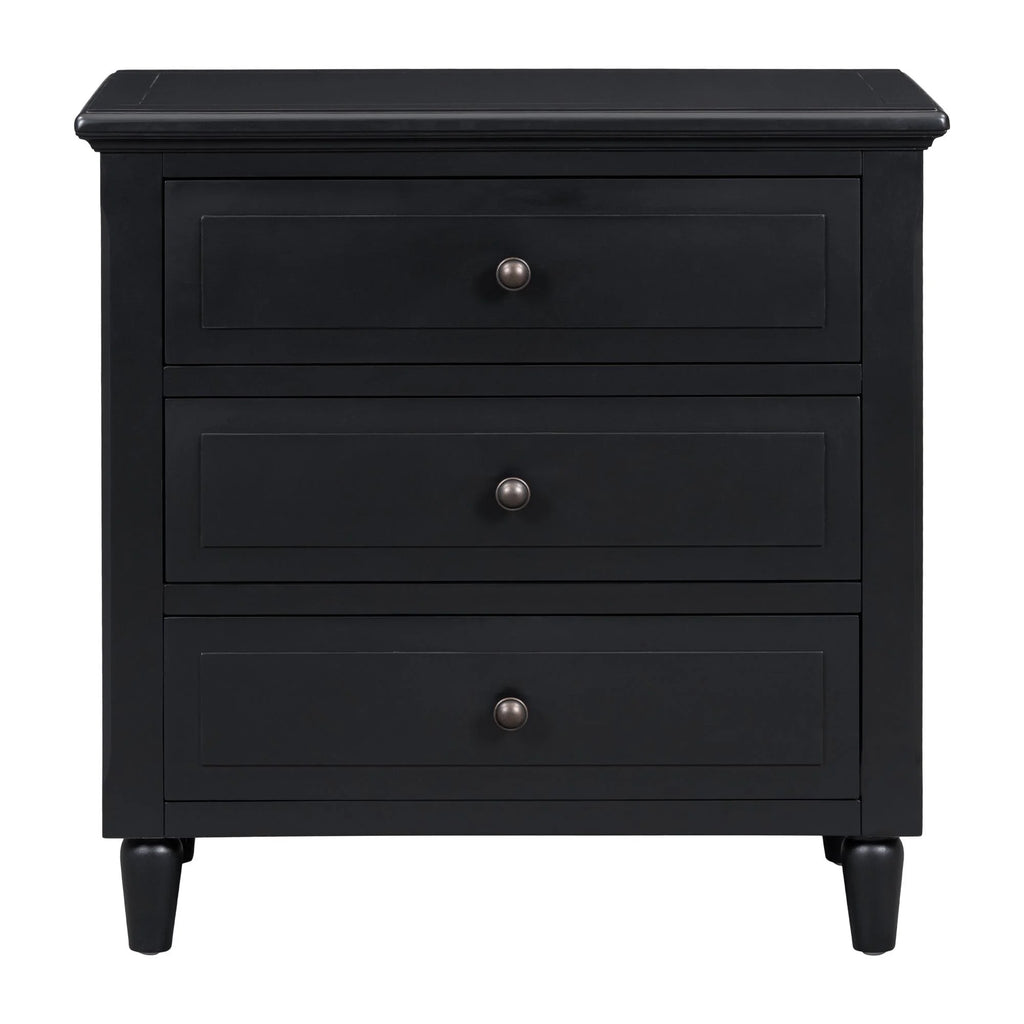 White Nightstand for Bedroom, Atumon Nightstand with 3 Drawers, Wood Bedside Table, Modern Nightstand Furniture for Bedroom, 28"L x 16.9"W x 28"H