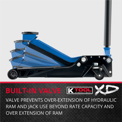 K-Tool INT022 3.5 Ton Low Profile Service Jack; Dual Pump Piston