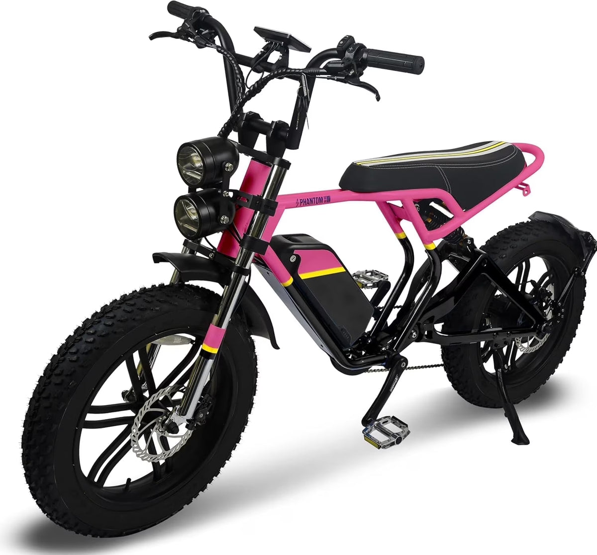 Phantomgogo Electric Bike for Adults Electric Bicycle with Fat Tire Ebike with Full suspension Montiain bike Max Load 330LB, 7 Speed, Removable Battery Moped E-Bike