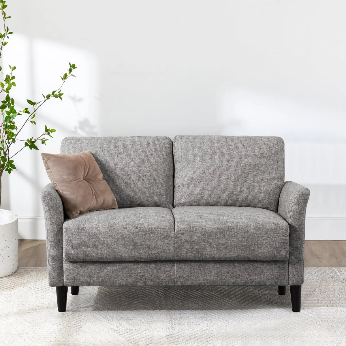Zinus Jackie 2-Seater Loveseat, Soft Grey