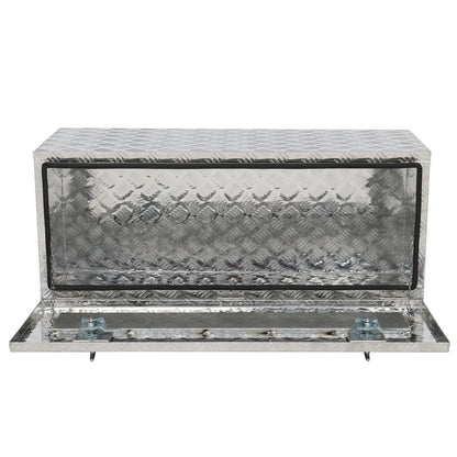GZXS 36" Aluminum Storage Box Truck Underbody Toolbox Trailer RV Tool Heavy Duty Aluminum Tool RV ATV Trailer Storage Boxes W/Locks Keys Silver (36" x 18" x 17")