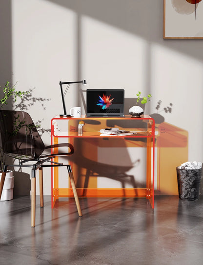 Solaround Acrylic Modern and Sleek Computer Office Desk, Clear