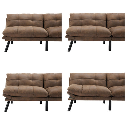 PAPROOS Convertible Sofa Bed, Folding Futon Sofa Bed, Upholstered Sofa Bed Couch, Loveseat Sleeper Sofa for Small Space, Apartment, Living Room, Cream
