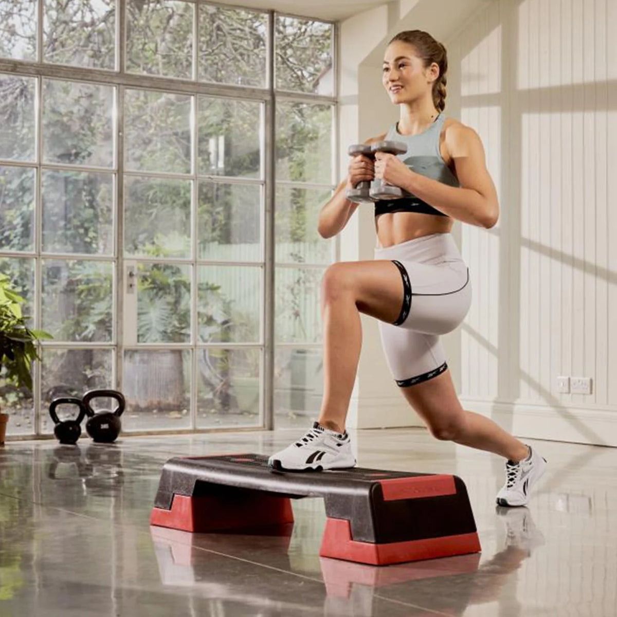 Reebok Fitness Multipurpose Aerobic Strength Training Workout Step, Red