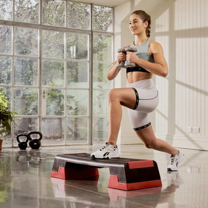 Reebok Fitness Multipurpose Aerobic Strength Training Workout Step, Red