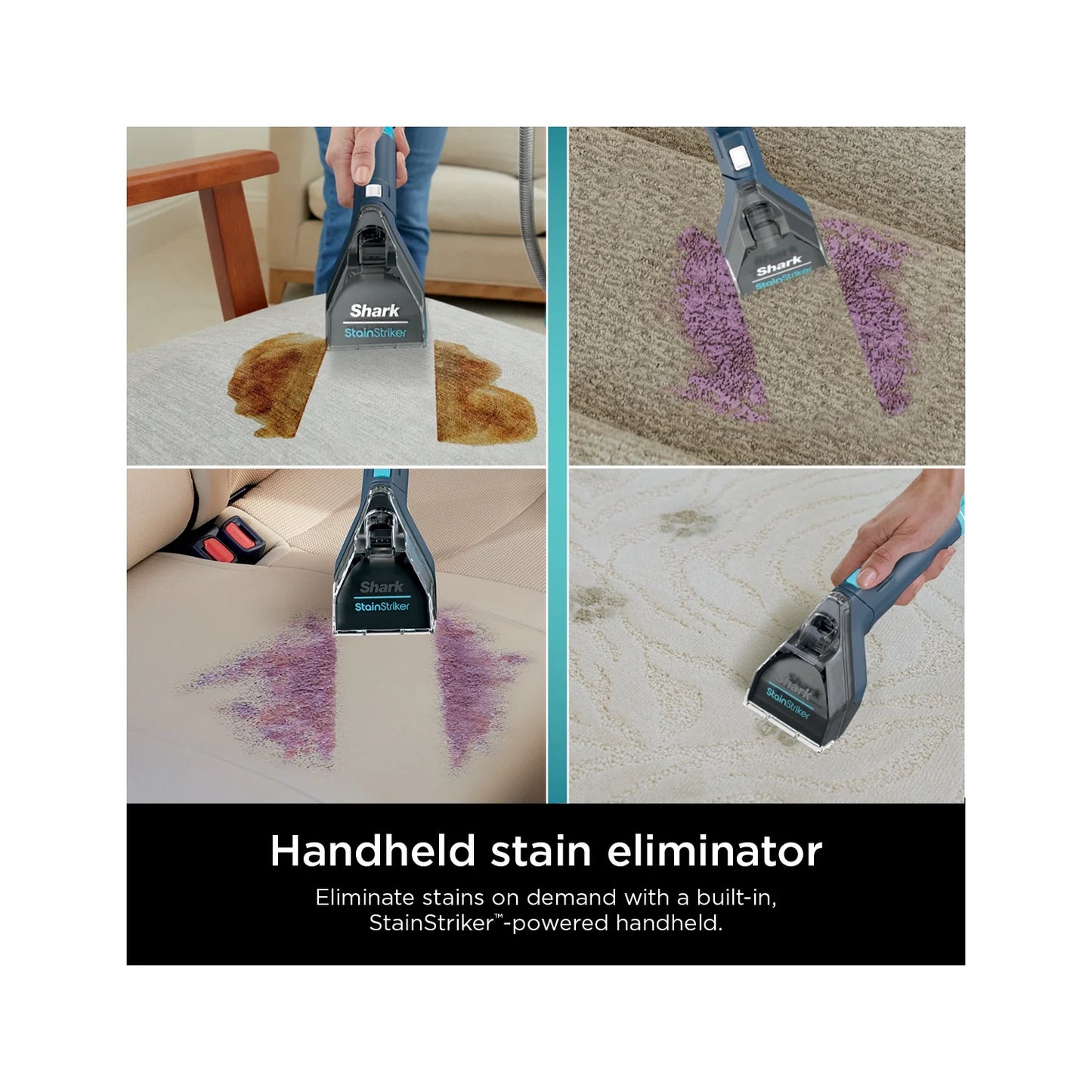 Shark StainStriker Carpet and Upholstery Cleaner, Portable with 2 Tools, 6oz Deep Clean Pro Formula and 12oz OXY Multiplier Formula, PX200 Navy/White