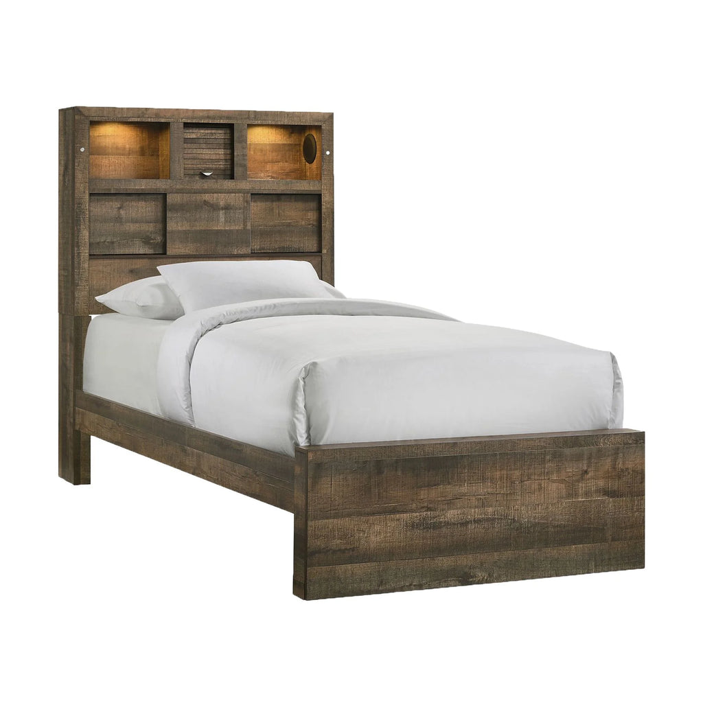 Beckett Queen Bookcase Panel 6PC Bedroom Set with Bluetooth