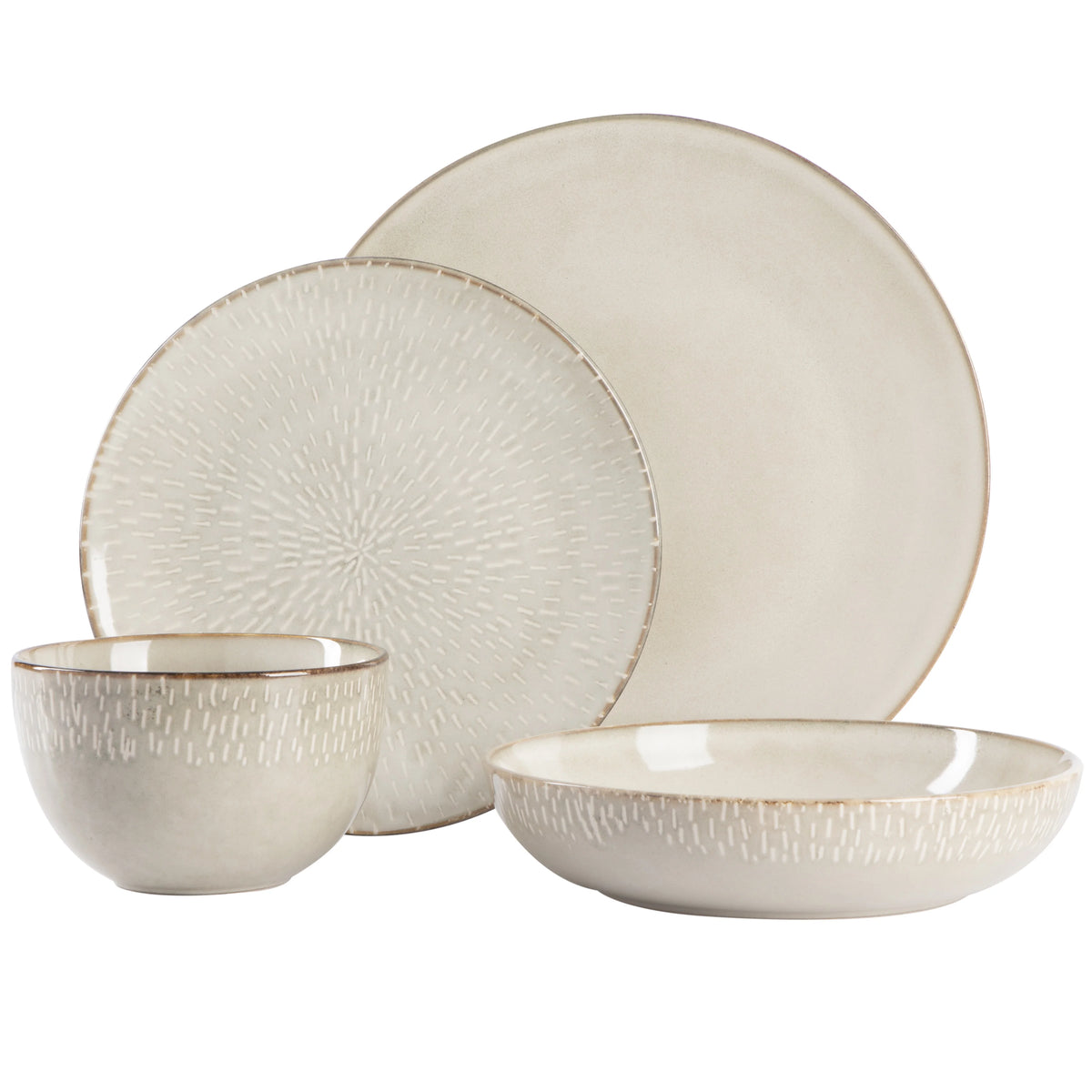 Gibson Elite Matisse 16-Piece Dinnerware Set - Taupe