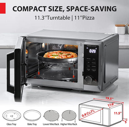 TOSHIBA 7-in-1 Countertop Microwave Oven Air Fryer Combo, Inverter, Convection, Broil, Speedy Combi, Even Defrost, Humidity Sensor, Mute Function, 27 Auto Menu&47 Recipes, 1.0 cu.ft/30QT, 1000W