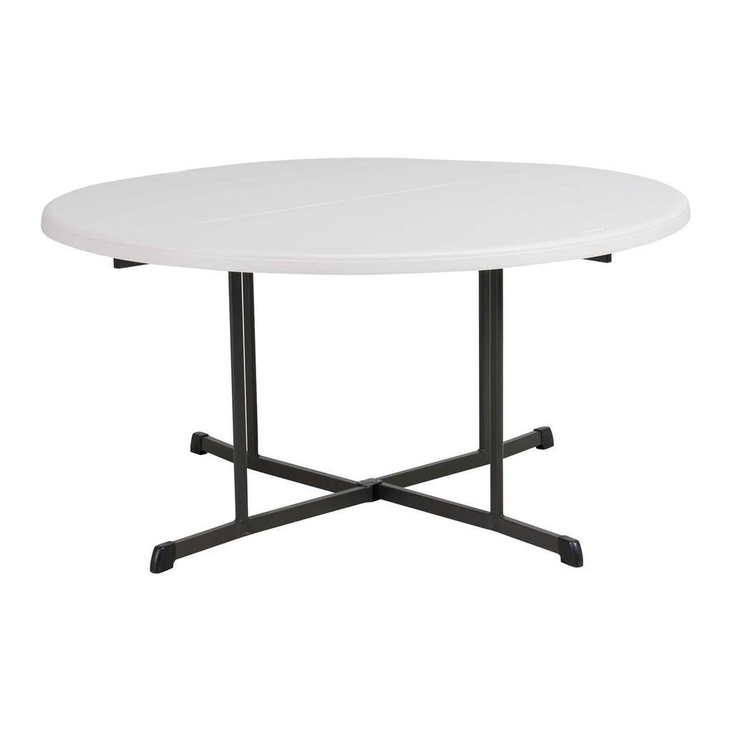 Lifetime Commercial Fold-in-Half 60 in Indoor/Outdoor Folding Round Table White Granite 1 Piece 1 Count