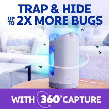 (4 pack) Zevo Max Flying Insect Trap - 1 Plug in Base & 2 Refill Cartridges