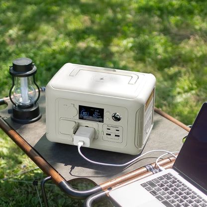ALLPOWERS Beige R600 Portable Power Station 600W, 299Wh LiFePO4 Battery, Wireless Charging, Solar Generator Charger for Camping, Home Backup, Emergency, off-Grid, Power Outage