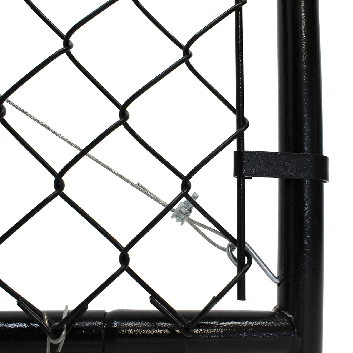 Adjust-A-Gate Fit-Right Chain Link Gate Kit with Square Corner Frame, Black